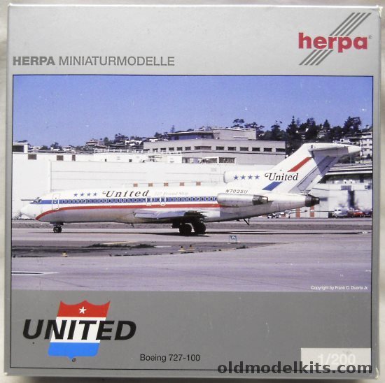 Herpa 1/200 Boeing 727-100 United Airlines, 551601 plastic model kit